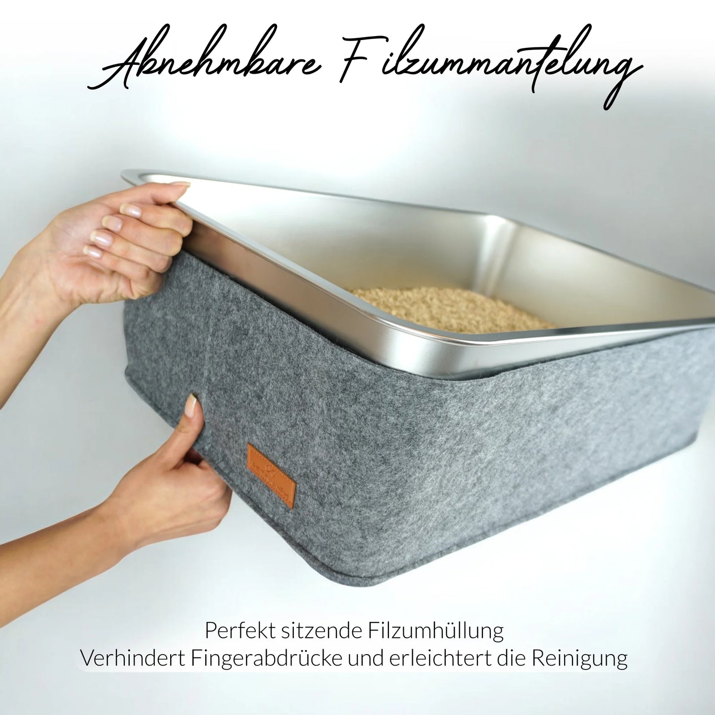 Edelstahl-Katzentoilette für große und kleine Katzen
